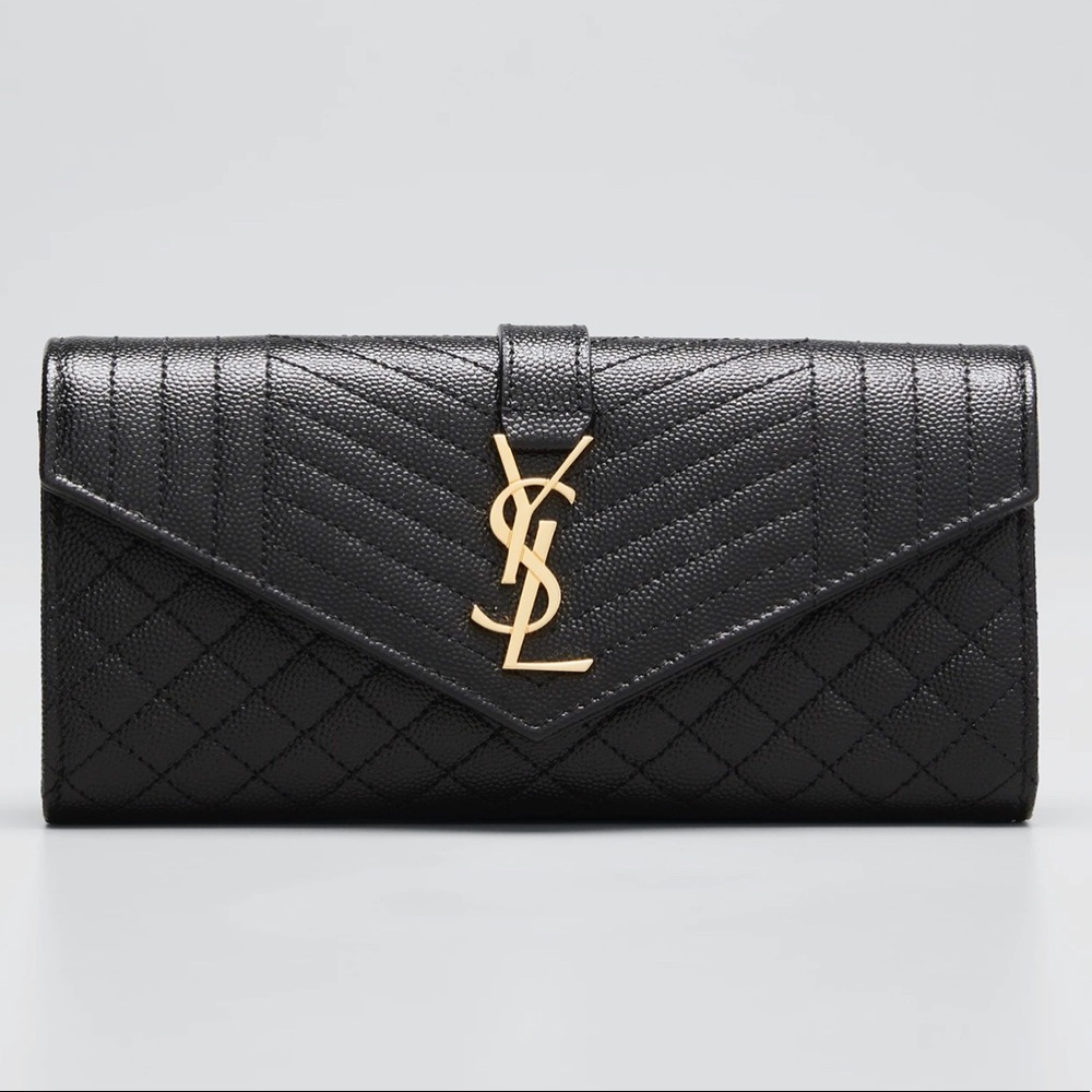 YSL Saint Laurent Triquilt Flap Wallet